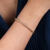 14K Y Gold 0.26ctw G/SI2 Diamond Bar Beaded Flex Bangle