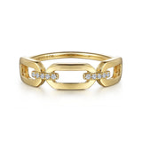 14K Y Gold 0.04ctw Chain Link Ring