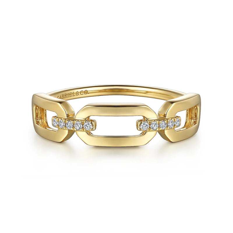 14K Y Gold 0.04ctw Chain Link Ring