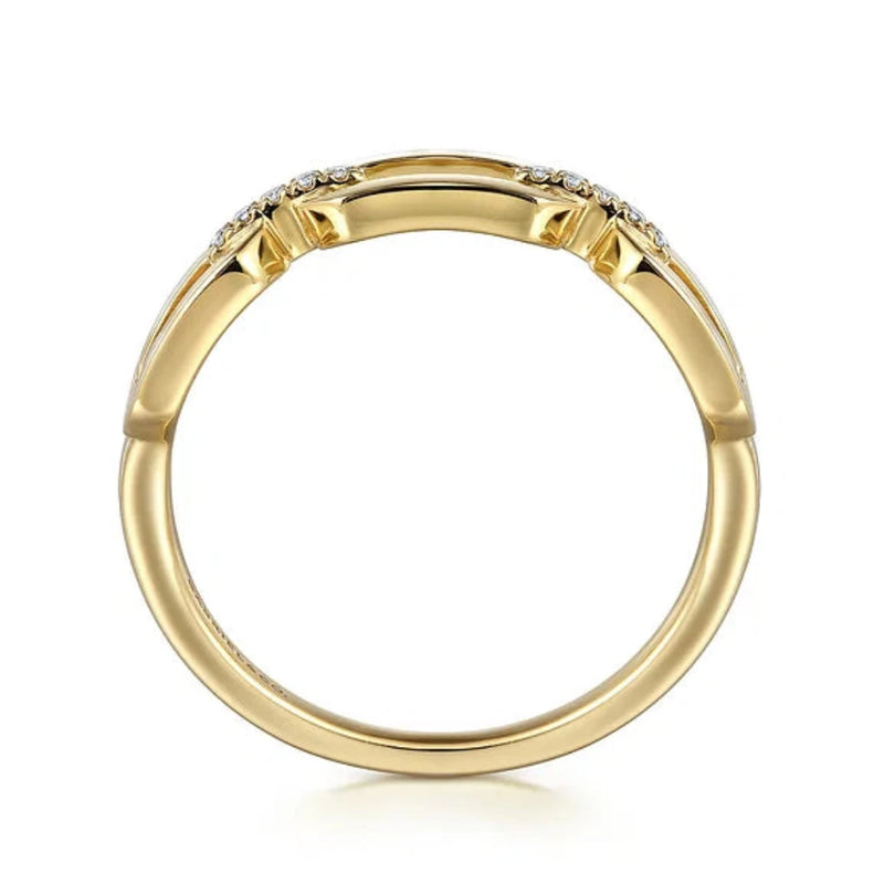 14K Y Gold 0.04ctw Chain Link Ring