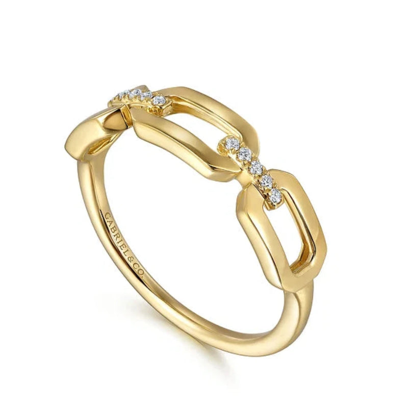 14K Y Gold 0.04ctw Chain Link Ring