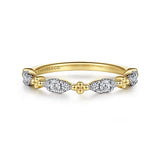 14K Y Gold 0.20ctw Diamond Marquise Shape Stack Ring - Walter Bauman Jewelers