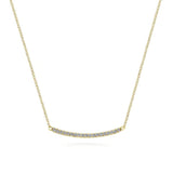 14K Y Gold 0.20ctw 18" G/SI2 Diamond Curved Bar Necklace