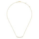 14K Y Gold 0.20ctw 18" G/SI2 Diamond Curved Bar Necklace