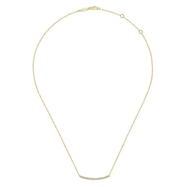 14K Y Gold 0.20ctw 18" G/SI2 Diamond Curved Bar Necklace