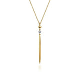 14K Y Gold 0.03ctw Diamond Long Drop Pendant