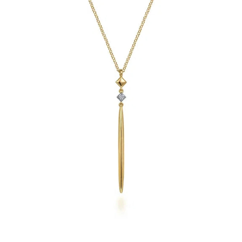 14K Y Gold 0.03ctw Diamond Long Drop Pendant