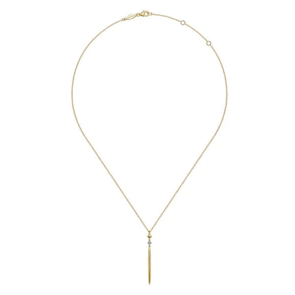 14K Y Gold 0.03ctw Diamond Long Drop Pendant