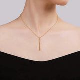 14K Y Gold 0.03ctw Diamond Long Drop Pendant