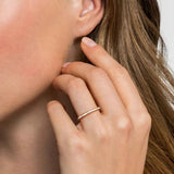 14K Y Gold 0.07ctw 1.8mm G/SI2 Ring with Diamond Stations