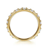 14K Y Gold 0.27ctw G/SI2 Diamond Station Ring