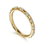 14K Y Gold 0.27ctw G/SI2 Diamond Station Ring