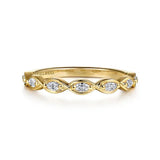 14K Y Gold .25ctw G/VS2 Marquise Shape Diamond Band