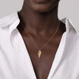 14K Y Gold 0.16ctw Diamond Wing Pendant