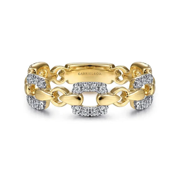 14K Y Gold 0.25cttw Chain Link Ring