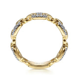 14K Y Gold 0.25cttw Chain Link Ring