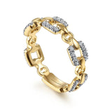 14K Y Gold 0.25cttw Chain Link Ring