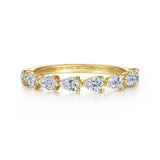 14K Y Gold 0.63ctw G-H/SI2 East West Prong Set Pear Shape Diamond Ring