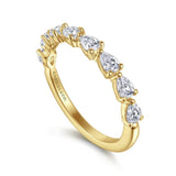 14K Y Gold 0.63ctw G-H/SI2 East West Prong Set Pear Shape Diamond Ring