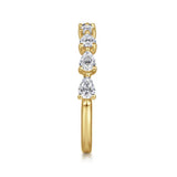 14K Y Gold 0.63ctw G-H/SI2 East West Prong Set Pear Shape Diamond Ring