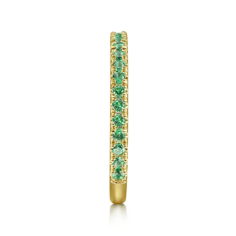 14K Y Gold 2mm 0.45ctw Emerald Band