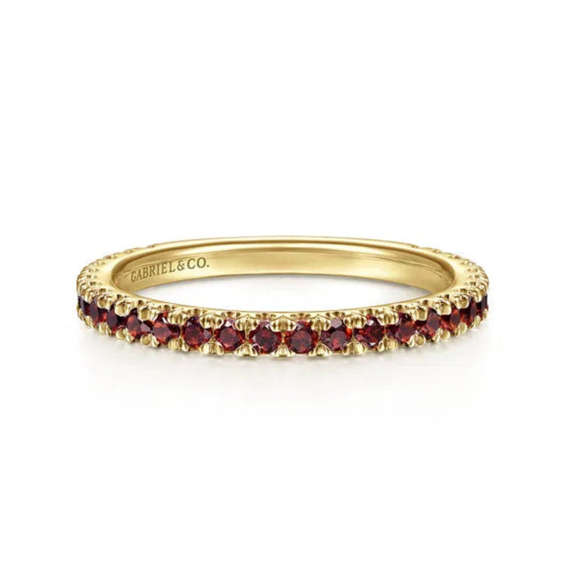 14K W Gold 0.56ctw Garnet Band