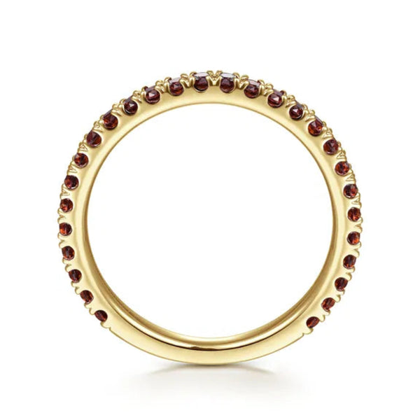 14K W Gold 0.56ctw Garnet Band