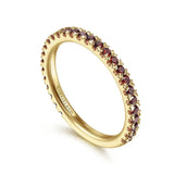 14K W Gold 0.56ctw Garnet Band