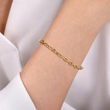 14K Y 8" Gold Hollow Chain Bracelet