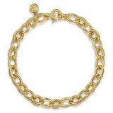 14K Y Gold 7.5" Textured Link Bracelet