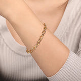 14K Y Gold 7.5" Textured Link Bracelet