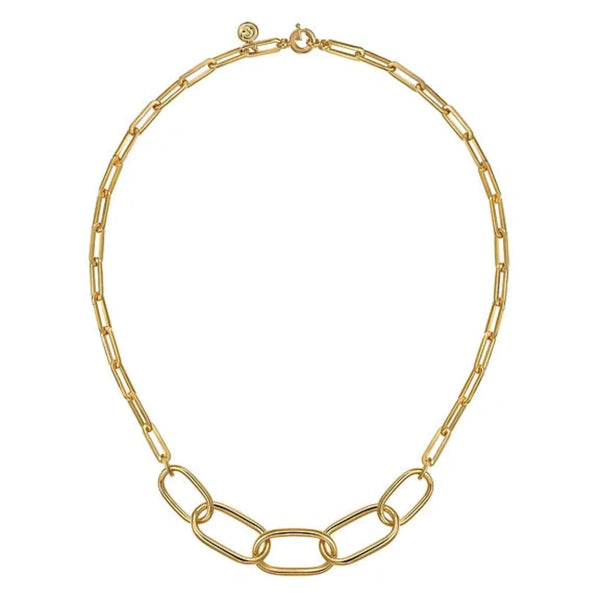 14K Y Gold 17" Large Oval Link Necklace