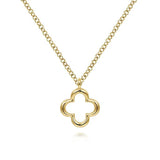 14K Y Gold Open Clover Pendant