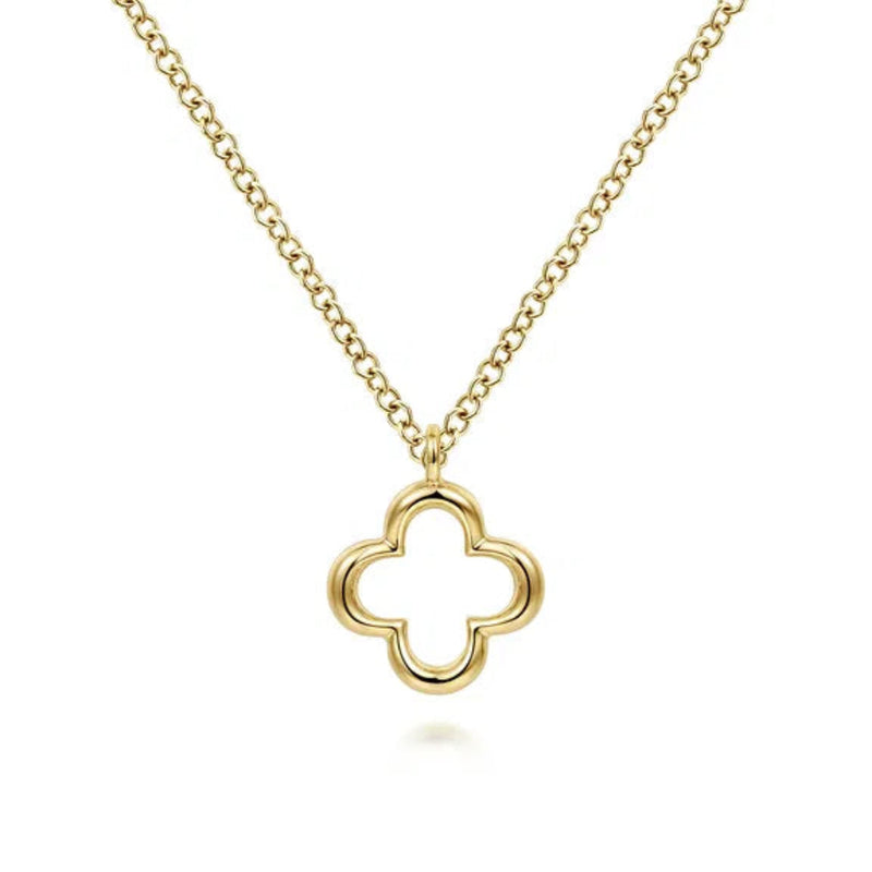 14K Y Gold Open Clover Pendant