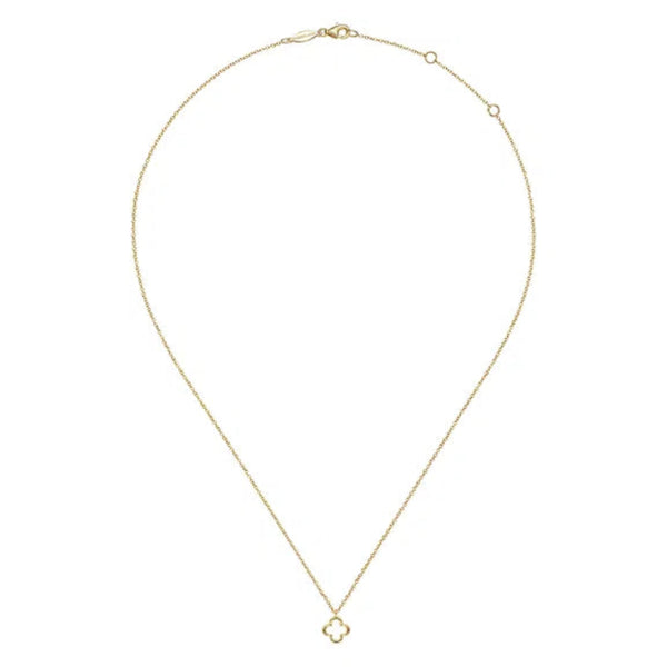 14K Y Gold Open Clover Pendant