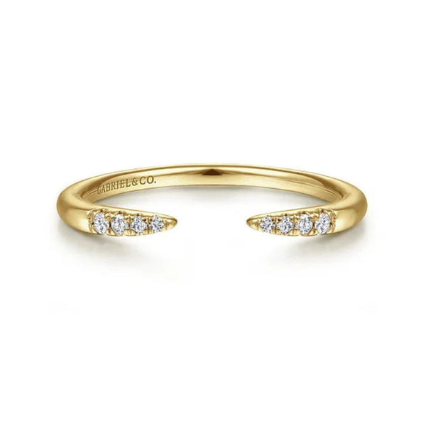 14K Y Gold 0.05ctw G/SI2 Open Diamond Tipped Stackable Ring