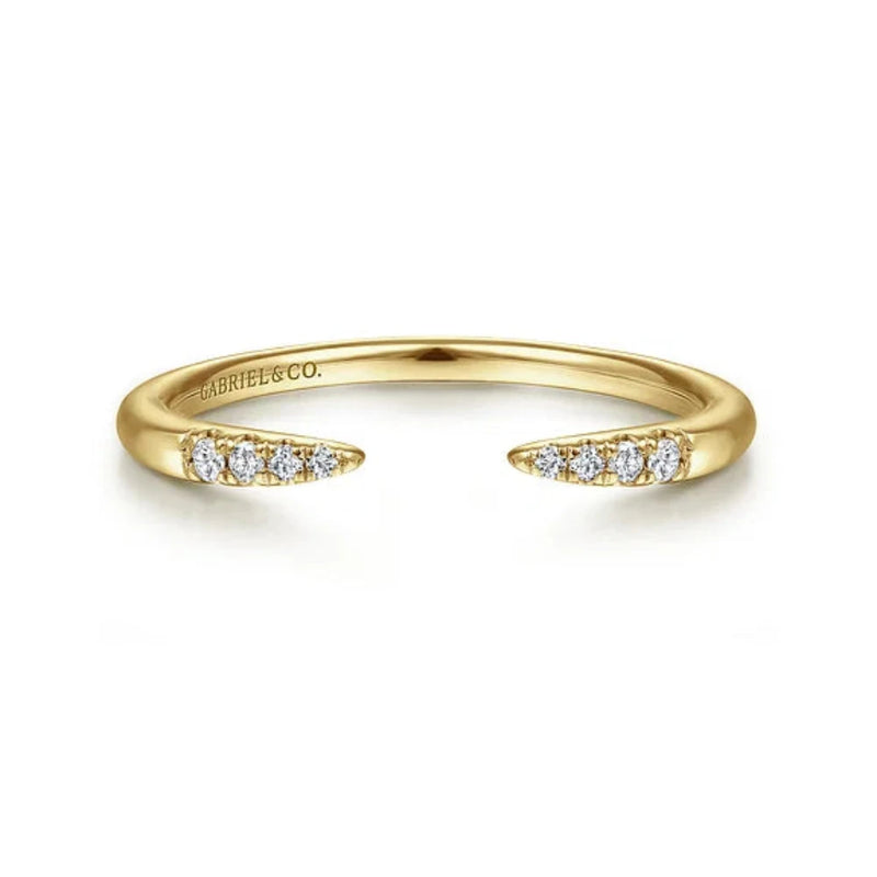 14K Y Gold 0.05ctw G/SI2 Open Diamond Tipped Stackable Ring