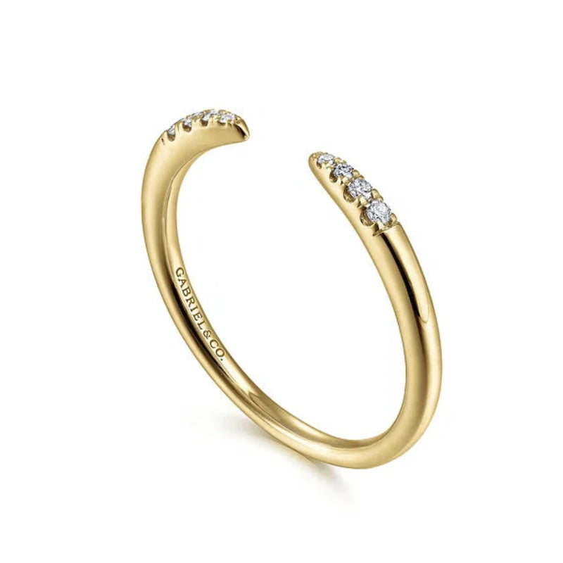 14K Y Gold 0.05ctw G/SI2 Open Diamond Tipped Stackable Ring