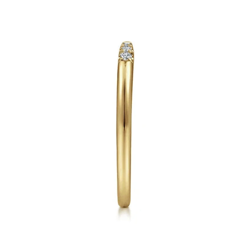 14K Y Gold 0.05ctw G/SI2 Open Diamond Tipped Stackable Ring