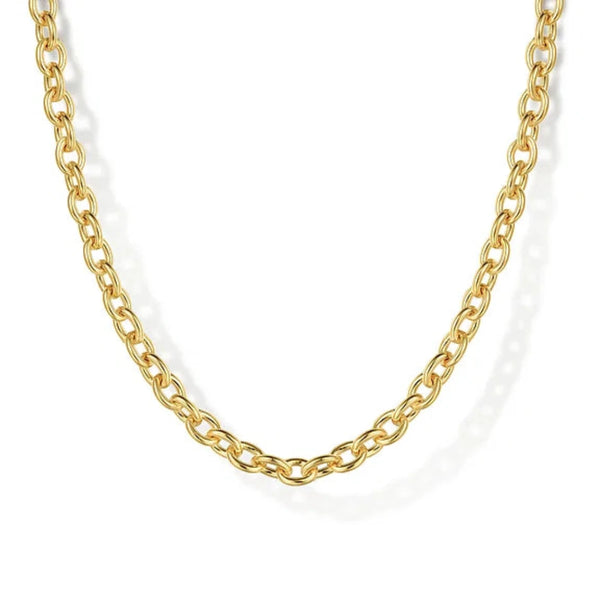 14K Y Gold 17" Solid Link Chain Necklace