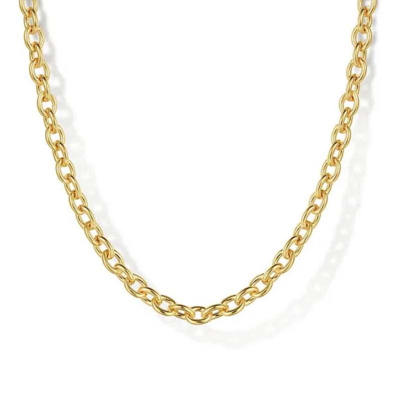 14K Y Gold 17" Solid Link Chain Necklace