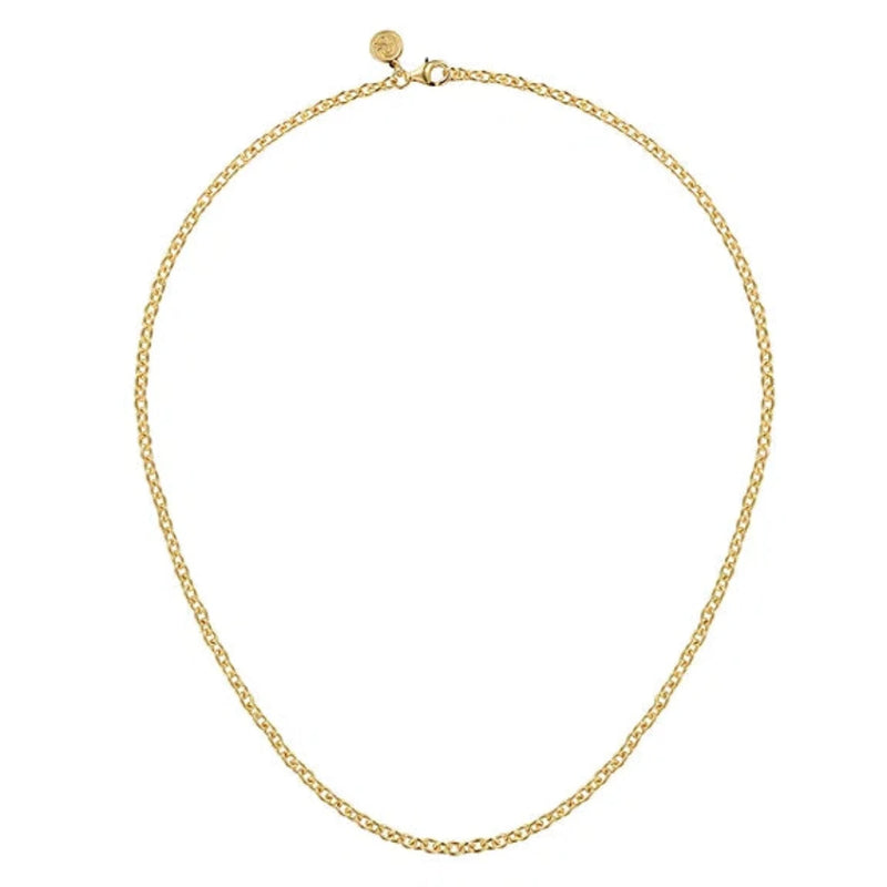 14K Y Gold 17" Solid Link Chain Necklace