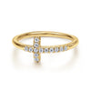 14K Y Gold 0.12ctw G/SI2 Diamond Cross Ring