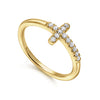 14K Y Gold 0.12ctw G/SI2 Diamond Cross Ring
