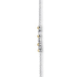SS 14 0.10ctw White Sapphire Dainty Beaded Bar Necklace