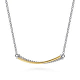 SS 14 18"Criss Cross Beaded Bar Necklace