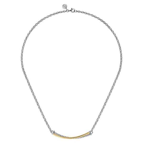 SS 14 18"Criss Cross Beaded Bar Necklace