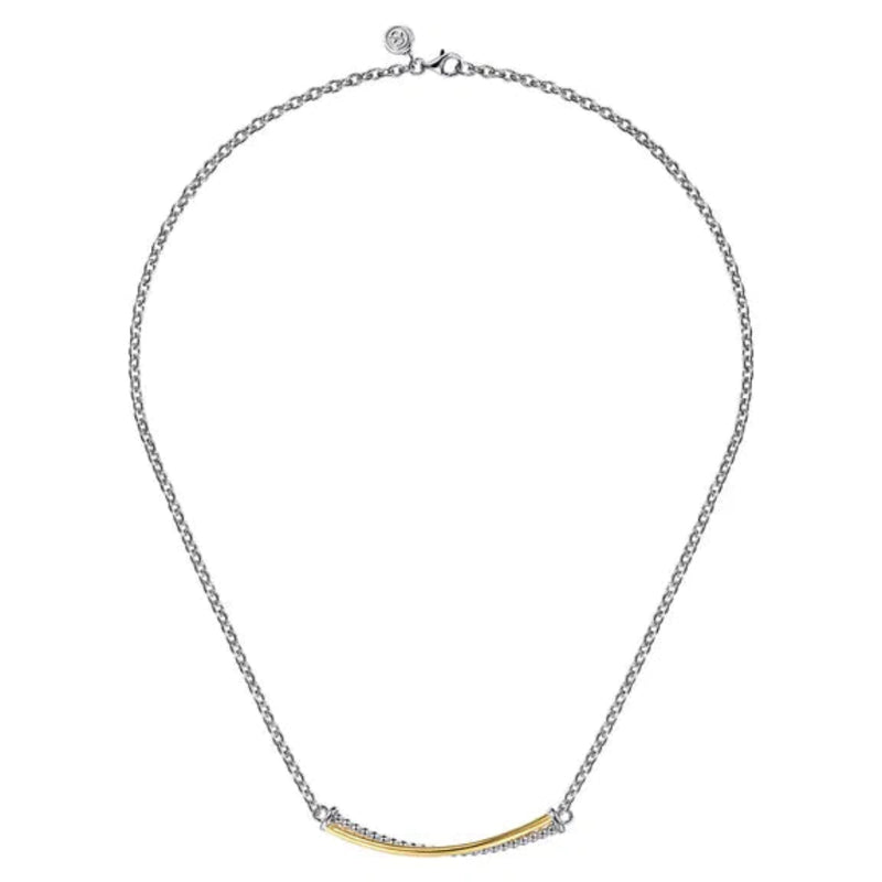 SS 14 18"Criss Cross Beaded Bar Necklace