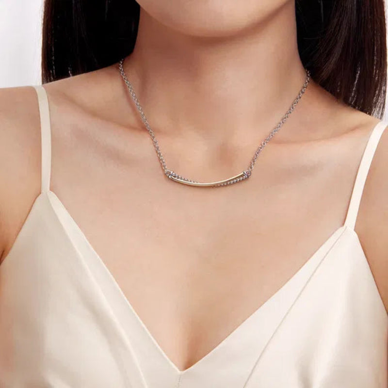 SS 14 18"Criss Cross Beaded Bar Necklace