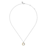 SS 14 18" Interlocking Round Triple Circle Pendant Necklace